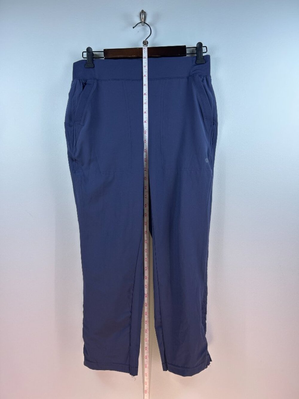Apana Navy Blue Woven Track Joggers Elastic Waist Women's Small - Picture 4 of 7